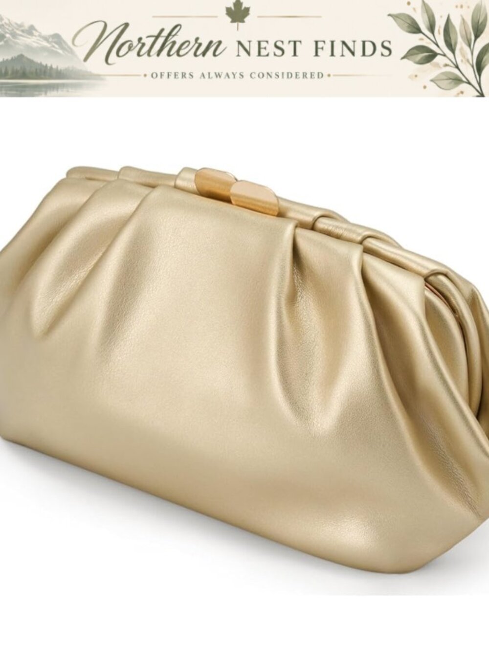 Pleated Clutch Purse PU Leather Evening Bag Detachable Chain Wedding Party